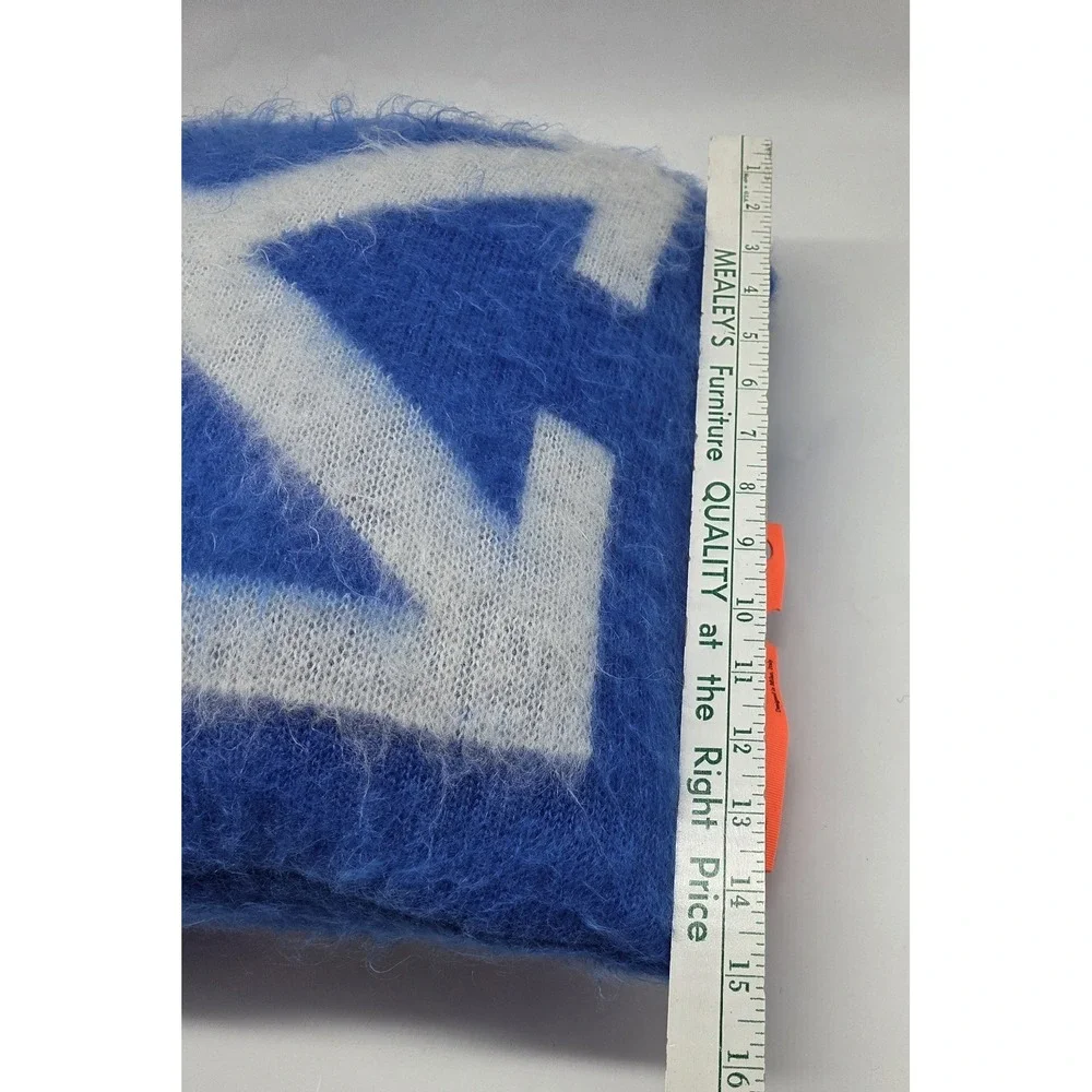 Off White HOME Mohair Blue Pillow Arrow Graphic Made In Italy Virgil Abloh